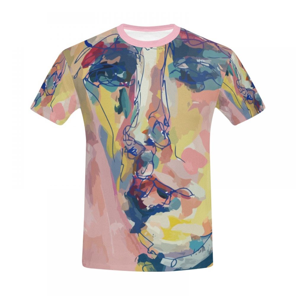 Men's Digital Art Pink Lady Short T-shirt
