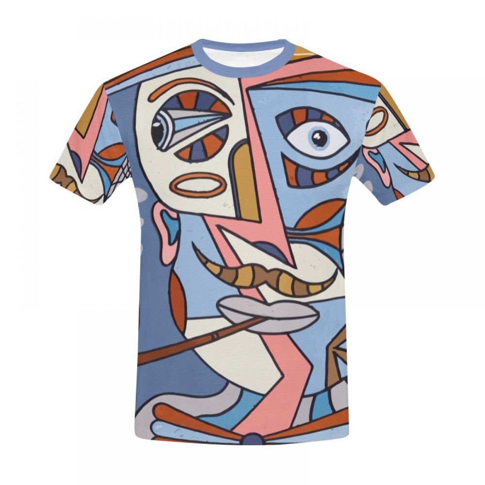 Men's Abstract Art Pipe Short T-shirt