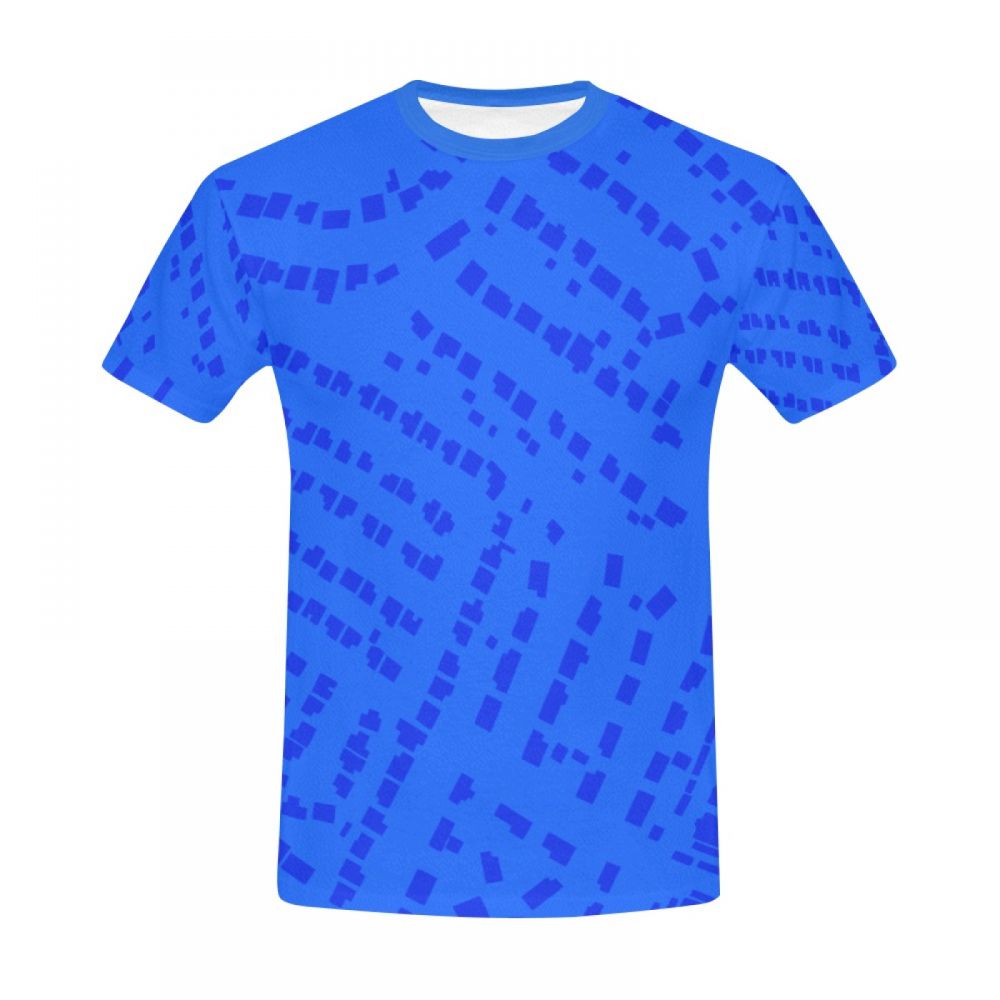 Men's Digital Art Blue Spots Short T-shirt
