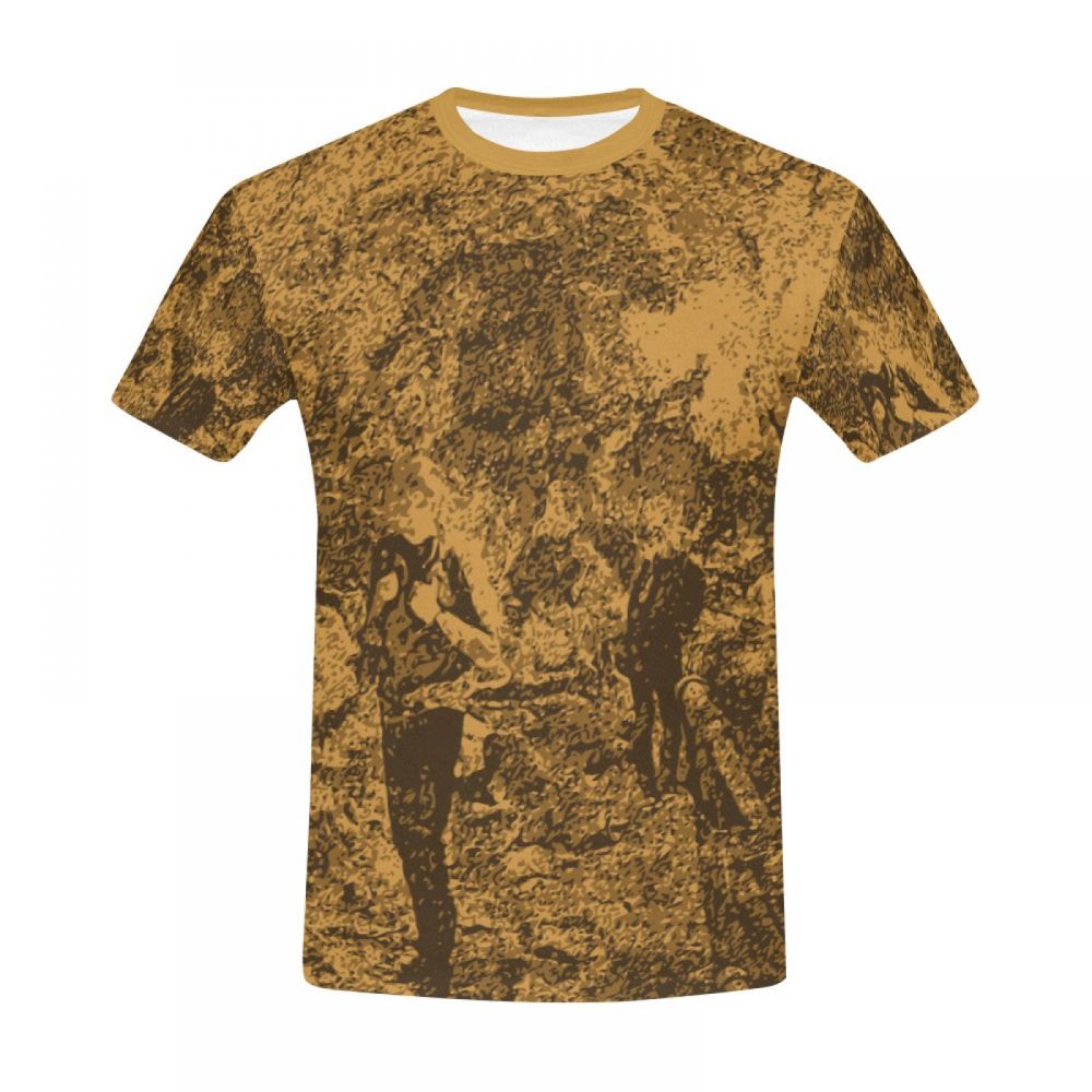 Men's Digital Art Brown Men Short T-shirt