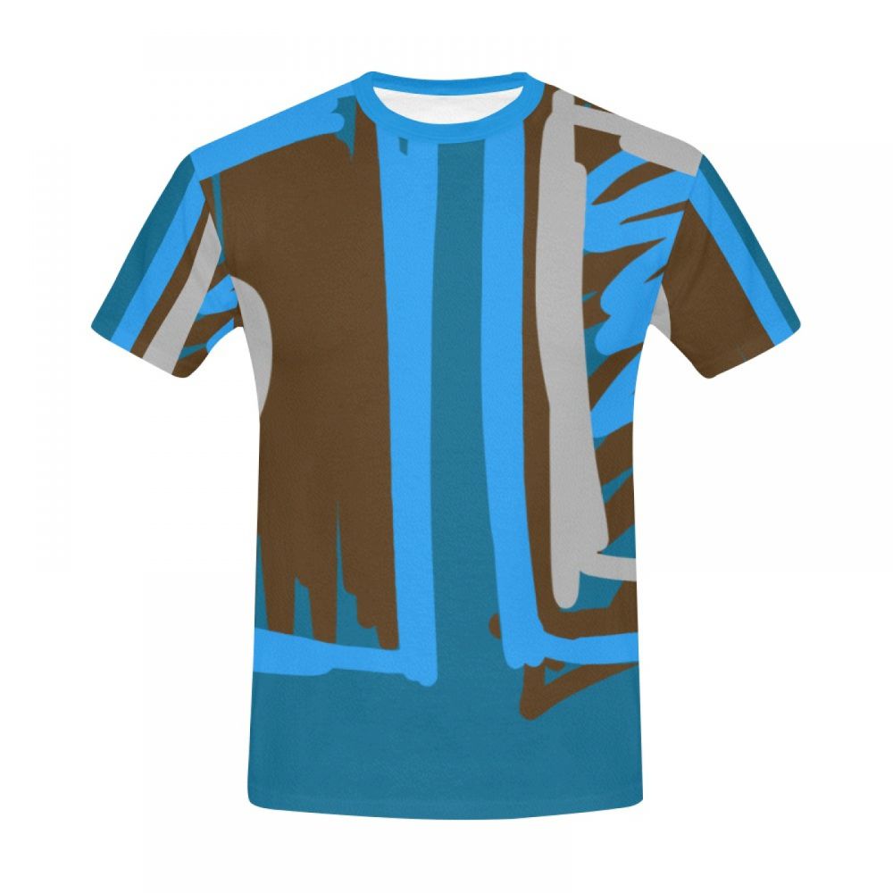 Men's Digital Art Blue Short T-shirt