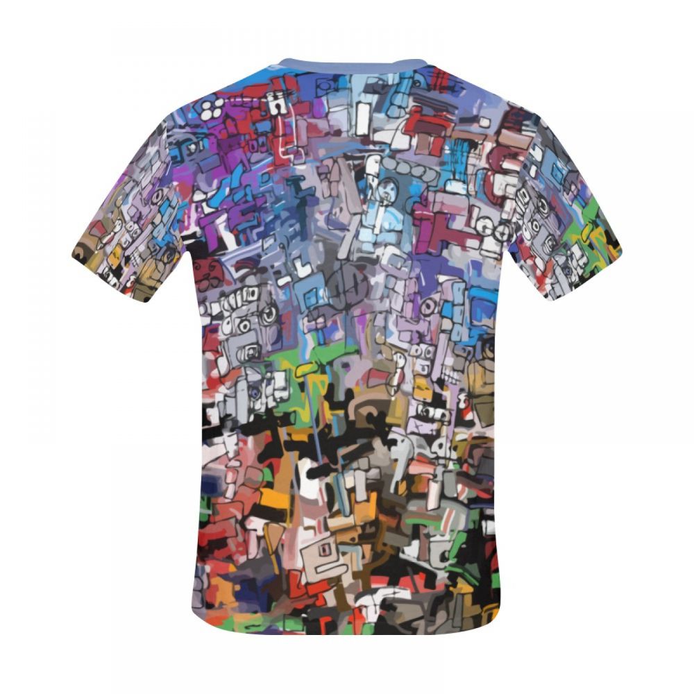 Men's Abstract Art Colorful Short T-shirt