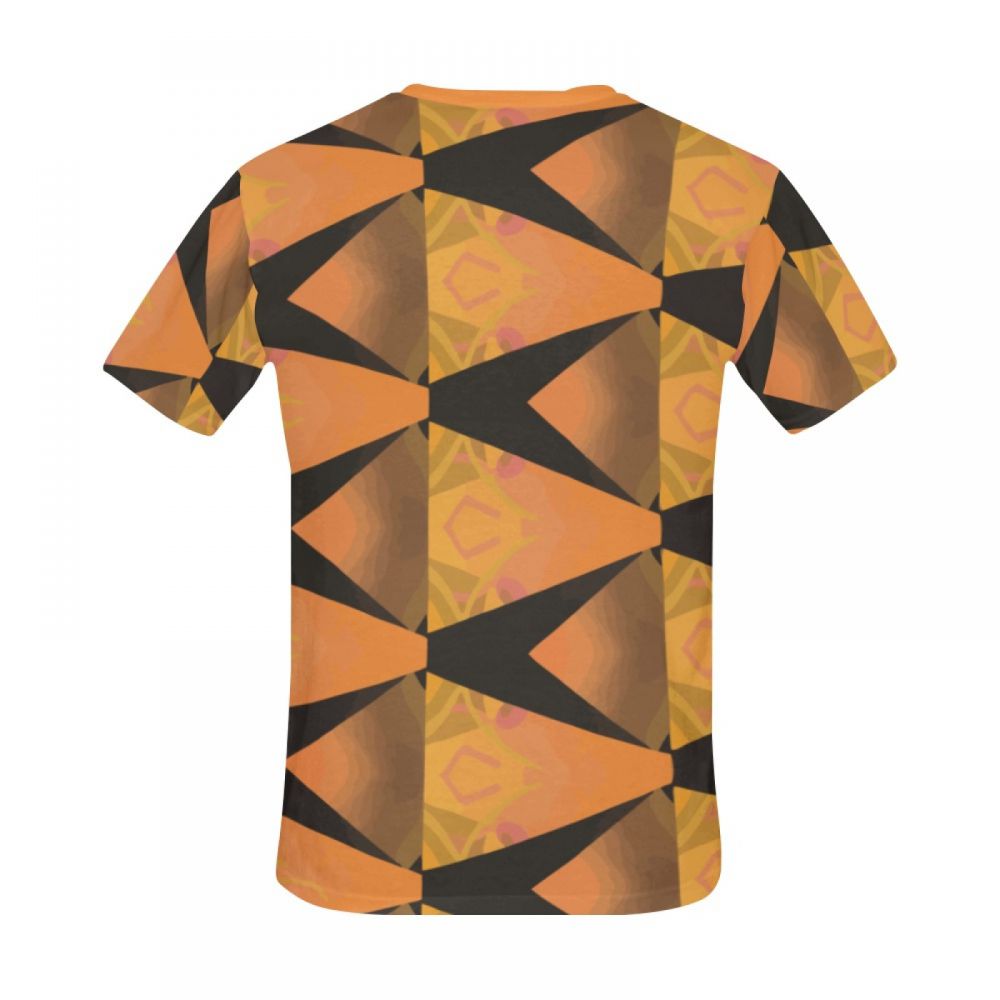 Men's Abstract Art Orange Short T-shirt