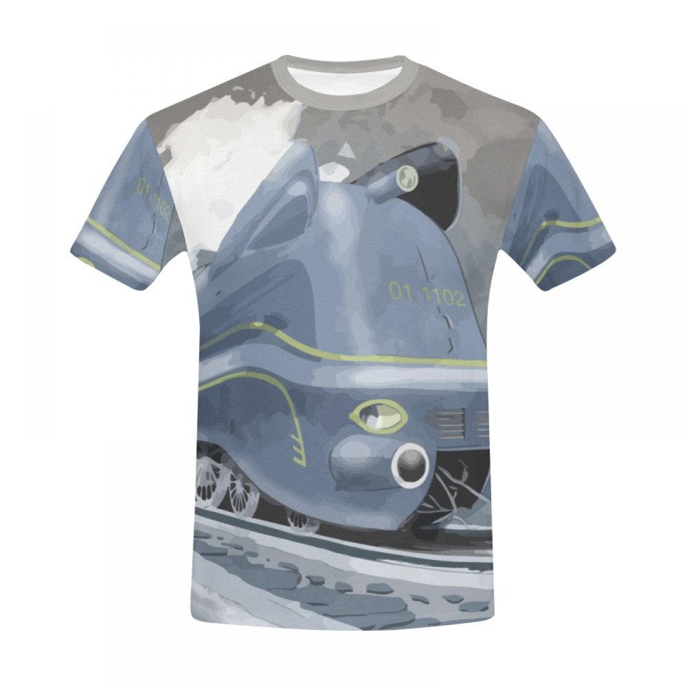 Men's Classical Art Locomotive Short T-shirt