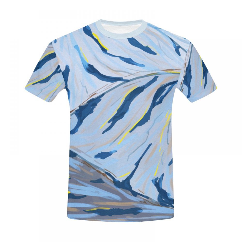 Men's Artistic Color Water Flow Short T-shirt