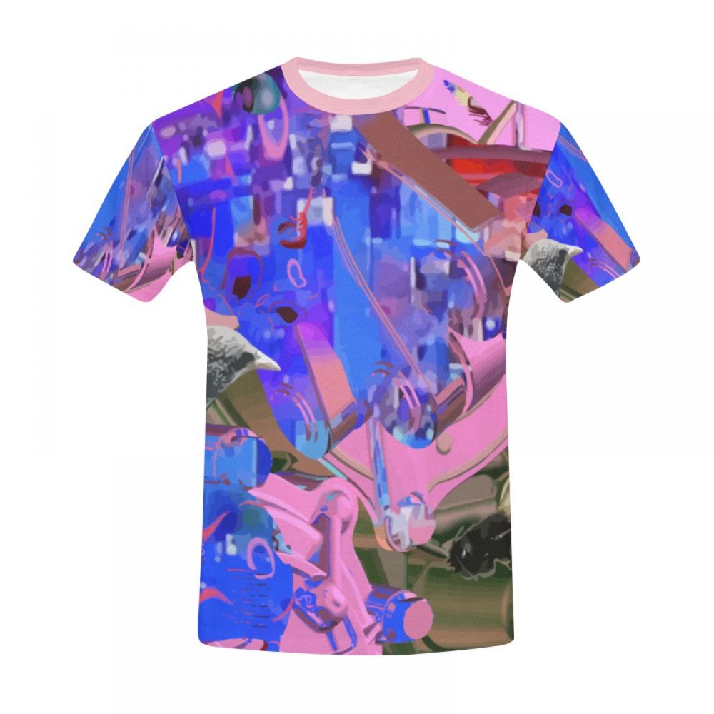 Men's Purple Abstract Art Short T-shirt