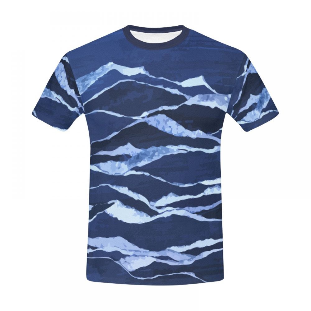 Men's Abstract Art Mountain Peak Short T-shirt
