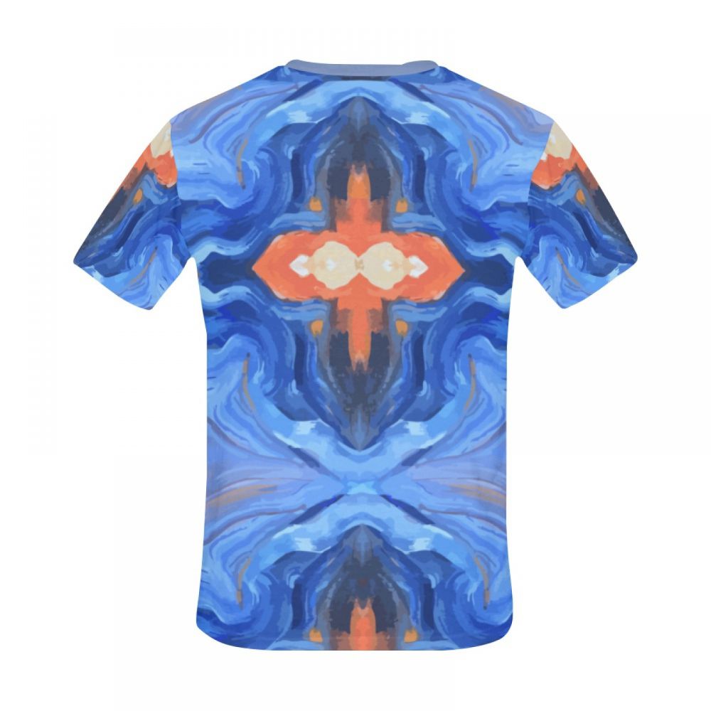Men's Abstract Art Corrugated Cross Short T-shirt