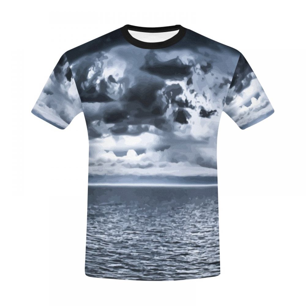 Men's Art Ocean Cloudy Short T-shirt
