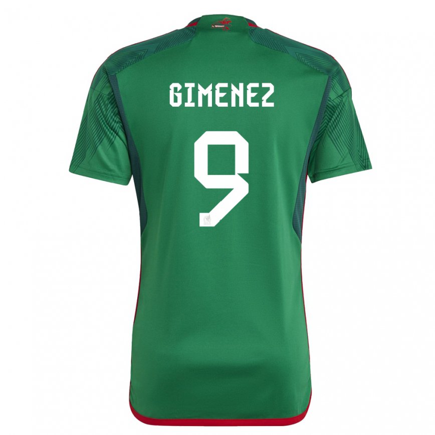 Kid Mexico Santiago Gimenez #9 Green Home Jersey 2022/23 T-shirt