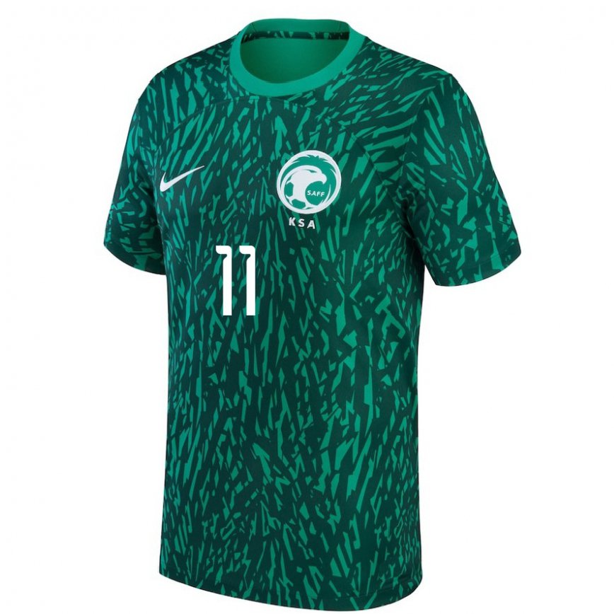 Men Saudi Arabia Haitham Asiri #11 Dark Green Away Jersey 2022/23 T-shirt