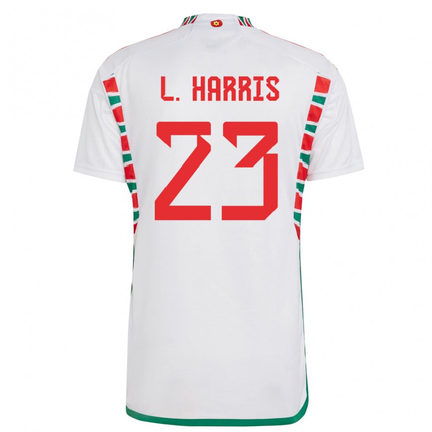 Men Wales Luke Harris #23 White Away Jersey 2022/23 T-shirt