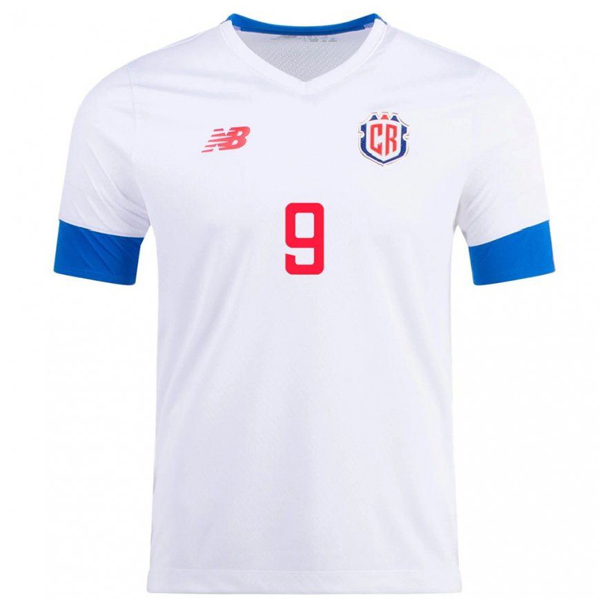 Men Costa Rica Jewison Bennette #9 White Away Jersey 2022/23 T-shirt