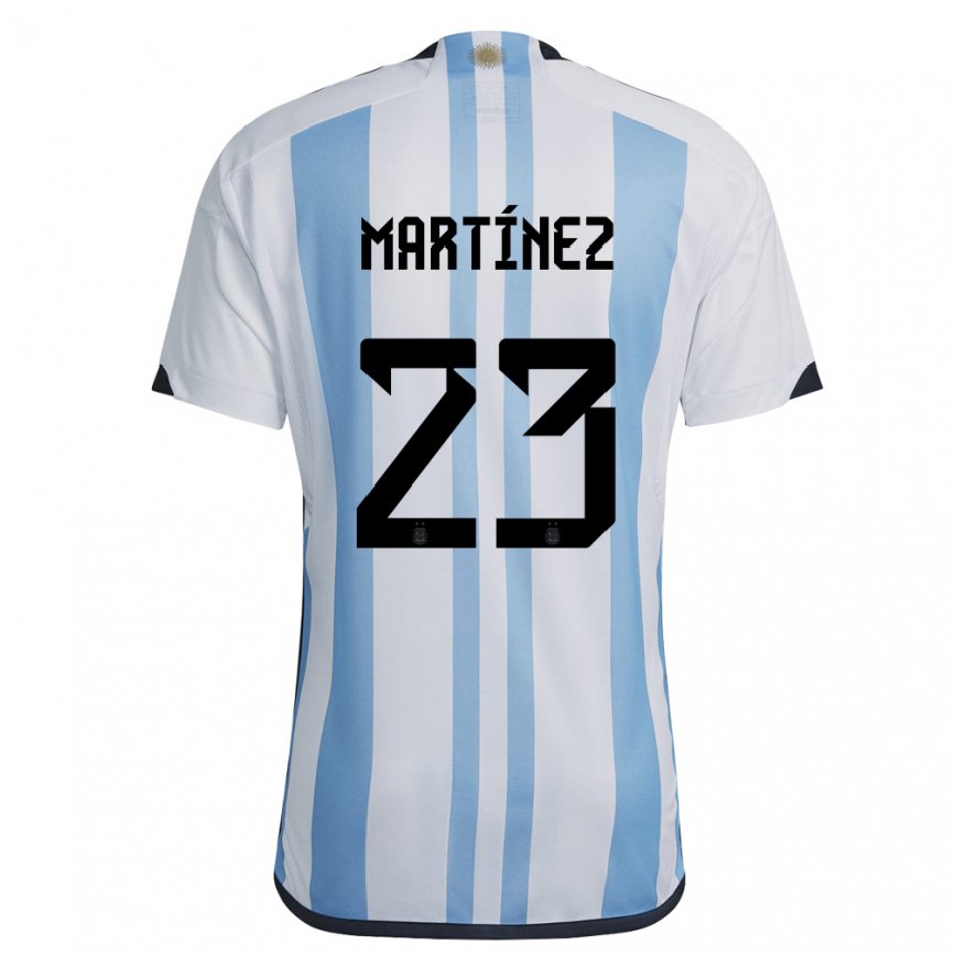 Women Argentina Emiliano Martinez #23 White Sky Blue Home Jersey 2022/23 T-shirt