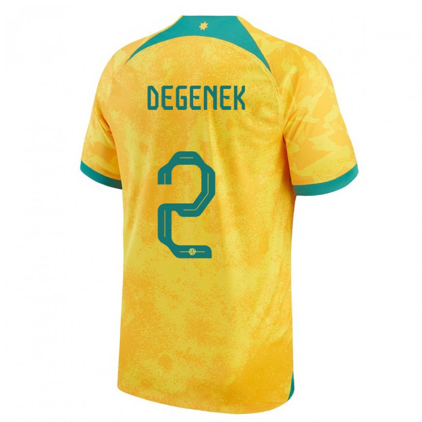 Women Australia Milos Degenek #2 Golden Home Jersey 2022/23 T-shirt