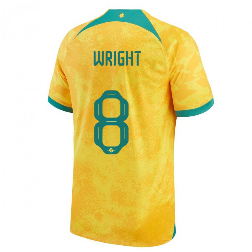 Women Australia Bailey Wright #8 Golden Home Jersey 2022/23 T-shirt
