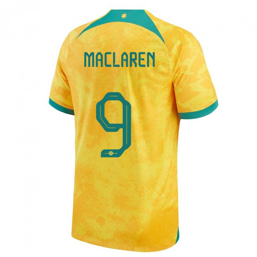 Women Australia Jamie Maclaren #9 Golden Home Jersey 2022/23 T-shirt