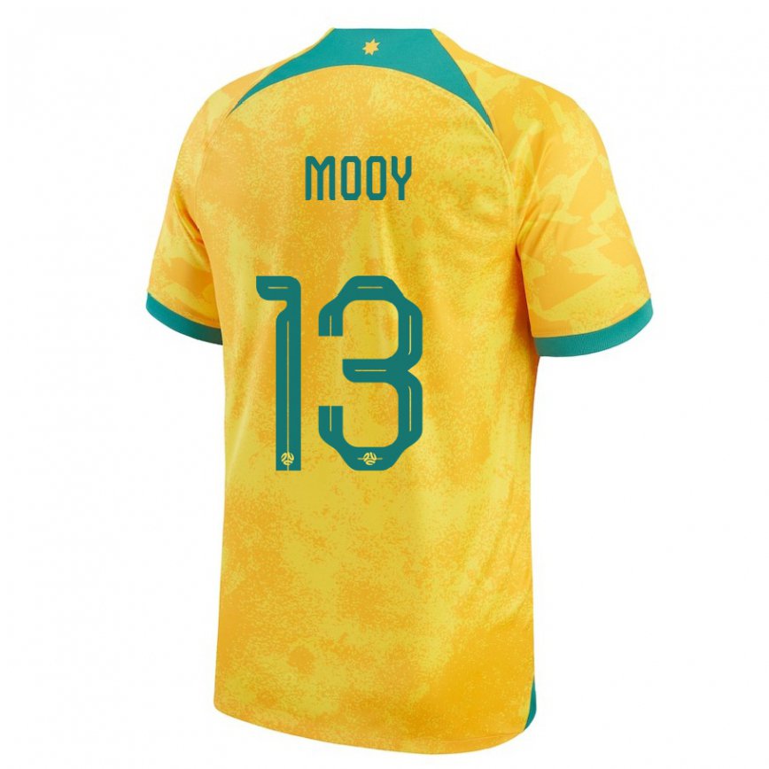 Women Australia Aaron Mooy #13 Golden Home Jersey 2022/23 T-shirt