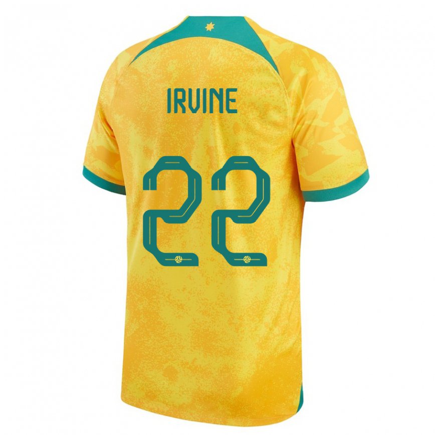 Women Australia Jackson Irvine #22 Golden Home Jersey 2022/23 T-shirt