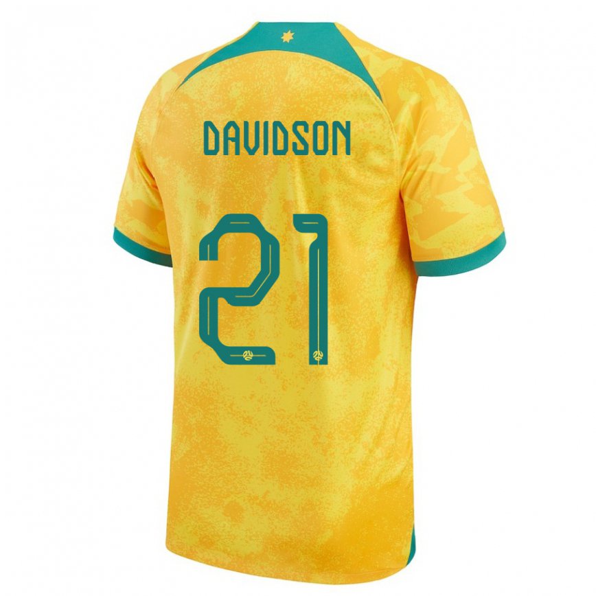 Women Australia Jason Davidson #21 Golden Home Jersey 2022/23 T-shirt
