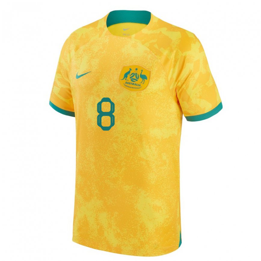 Women Australia James Jeggo #8 Golden Home Jersey 2022/23 T-shirt