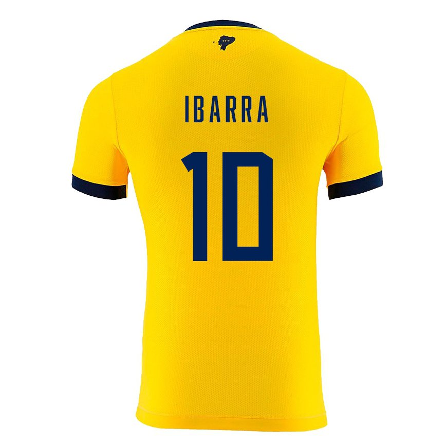 Women Ecuador Romario Ibarra #10 Yellow Home Jersey 2022/23 T-shirt