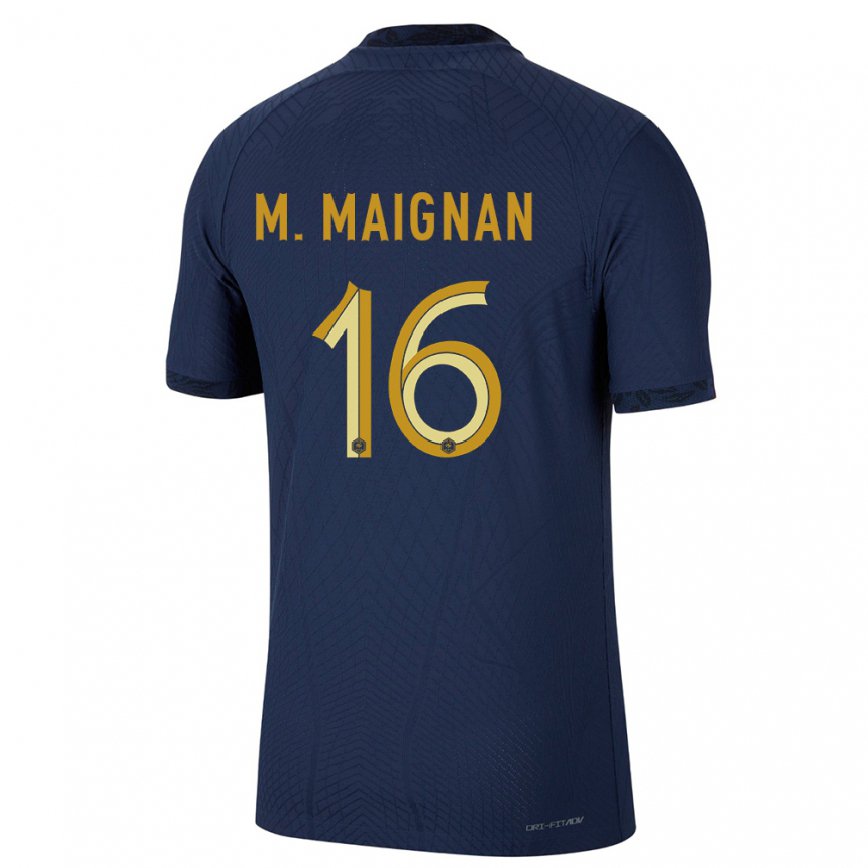 Women France Mike Maignan #16 Navy Blue Home Jersey 2022/23 T-shirt