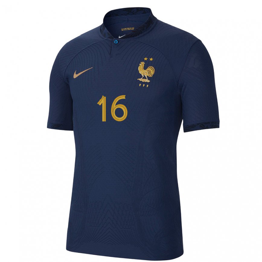 Women France Mike Maignan #16 Navy Blue Home Jersey 2022/23 T-shirt