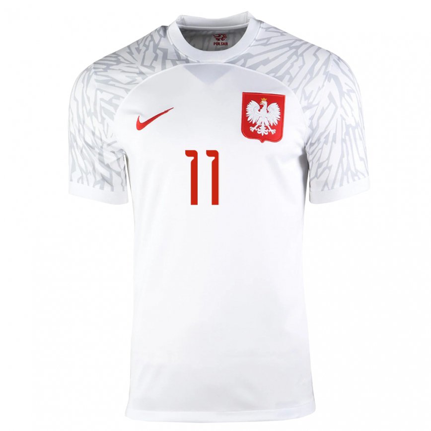 Women Poland Kamil Grosicki #11 White Home Jersey 2022/23 T-shirt