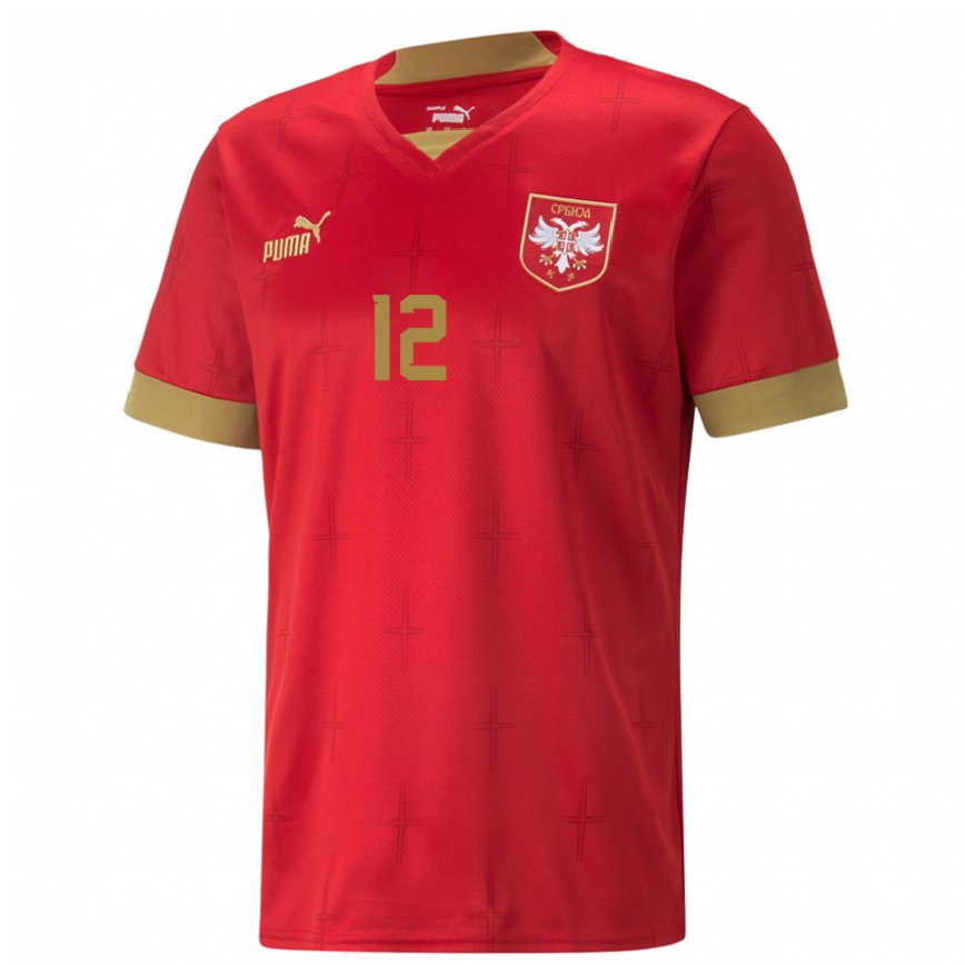 Women Serbia Marko Ilic #12 Red Home Jersey 2022/23 T-shirt