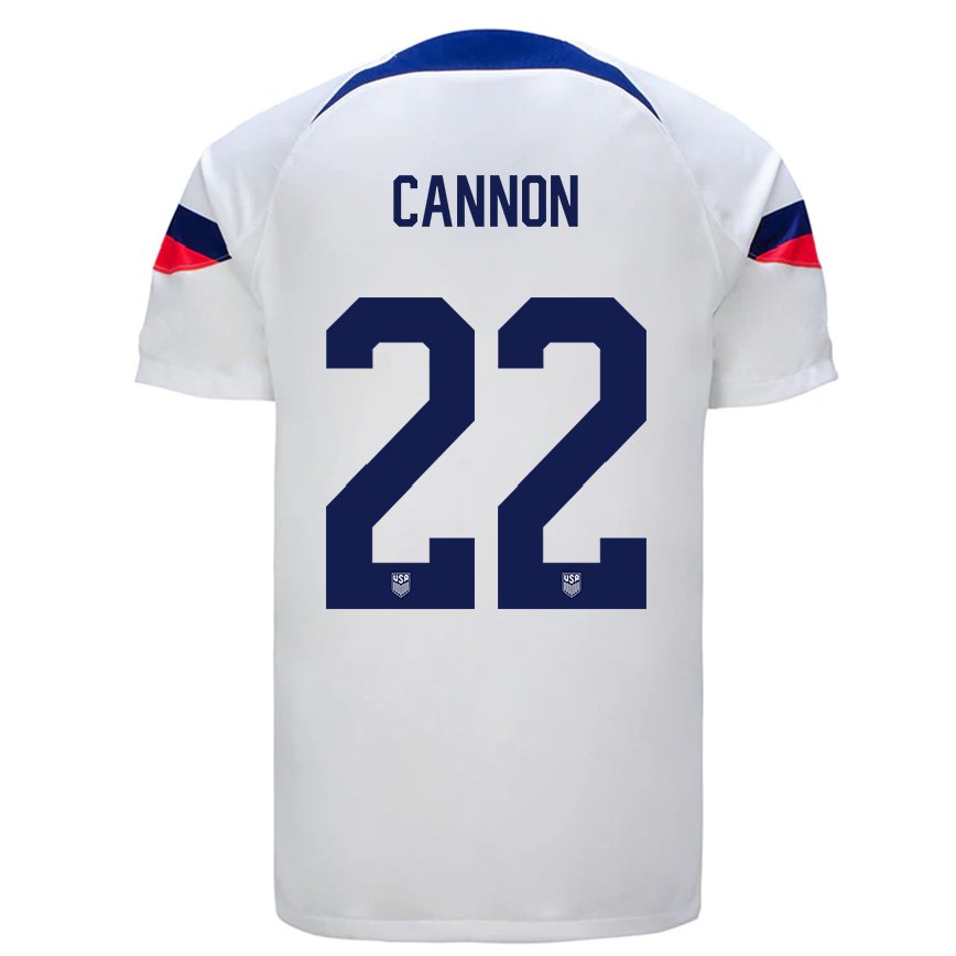 Women United States Reggie Cannon #22 White Home Jersey 2022/23 T-shirt