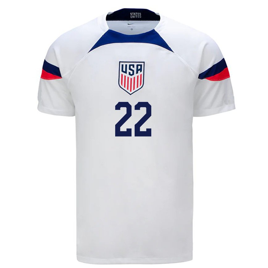 Women United States Reggie Cannon #22 White Home Jersey 2022/23 T-shirt