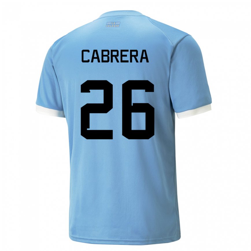 Women Uruguay Leandro Cabrera #26 Blue Home Jersey 2022/23 T-shirt