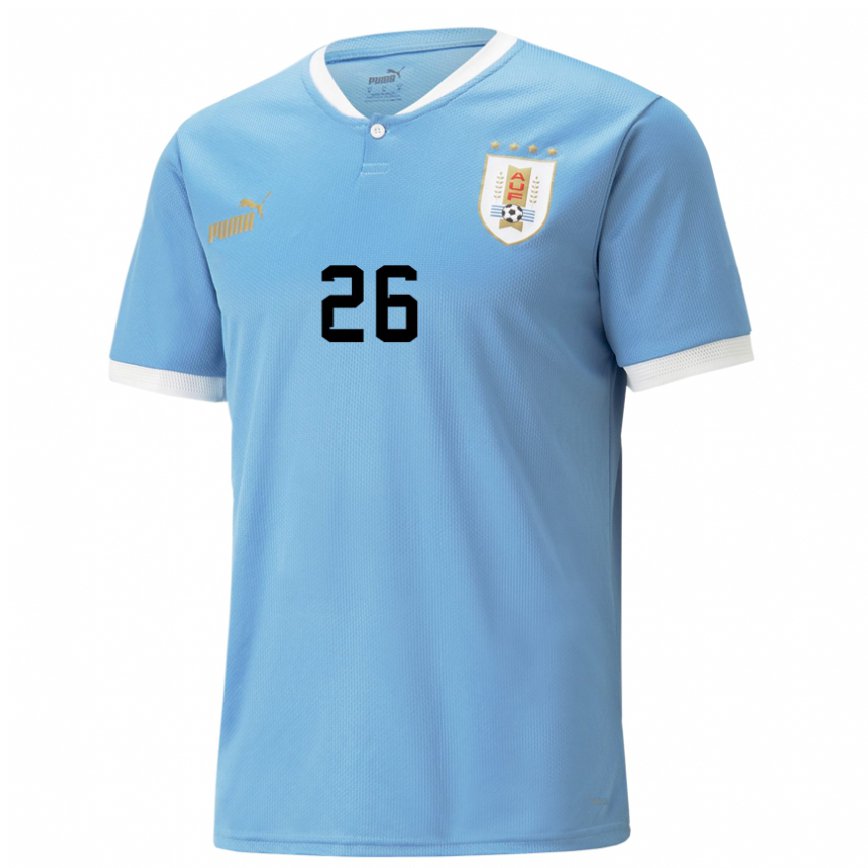Women Uruguay Leandro Cabrera #26 Blue Home Jersey 2022/23 T-shirt