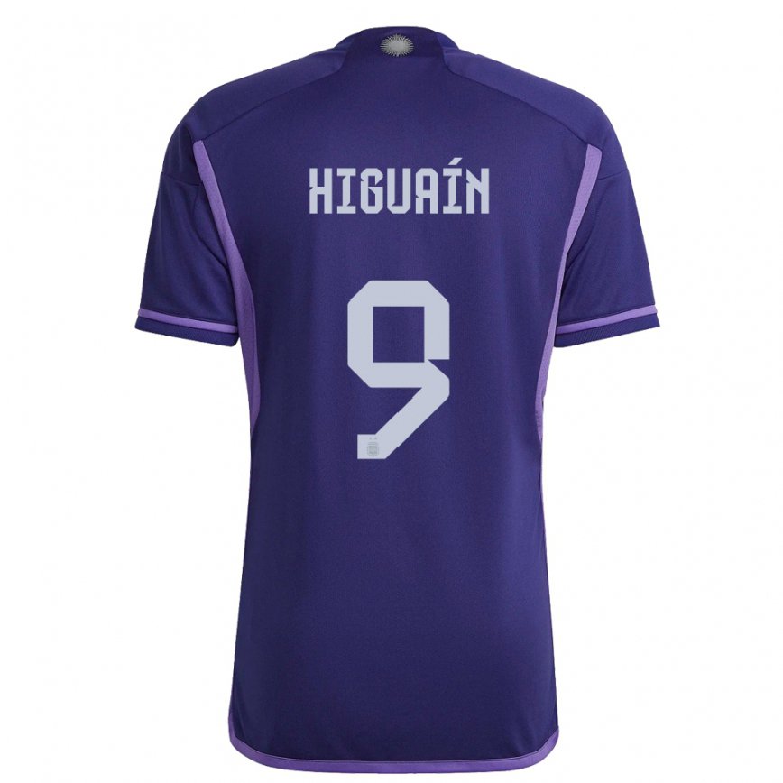 Women Argentina Gonzalo Higuain #9 Purple Away Jersey 2022/23 T-shirt