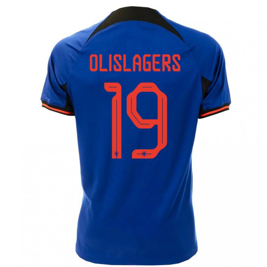 Men Netherlands Marisa Olislagers #19 Royal Blue Away Jersey 2022/23 T-shirt