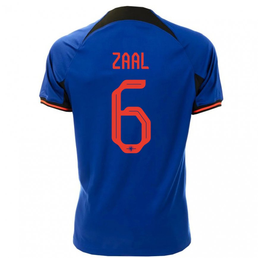 Men Netherlands Timo Zaal #6 Royal Blue Away Jersey 2022/23 T-shirt