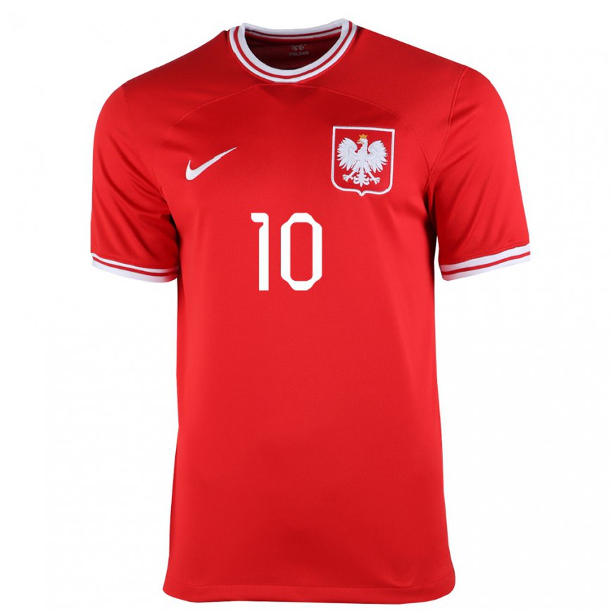 Men Poland Joanna Wroblewska #10 Red Away Jersey 2022/23 T-shirt