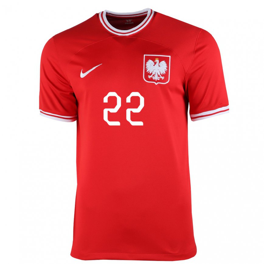 Men Poland Slawomir Abramowicz #22 Red Away Jersey 2022/23 T-shirt
