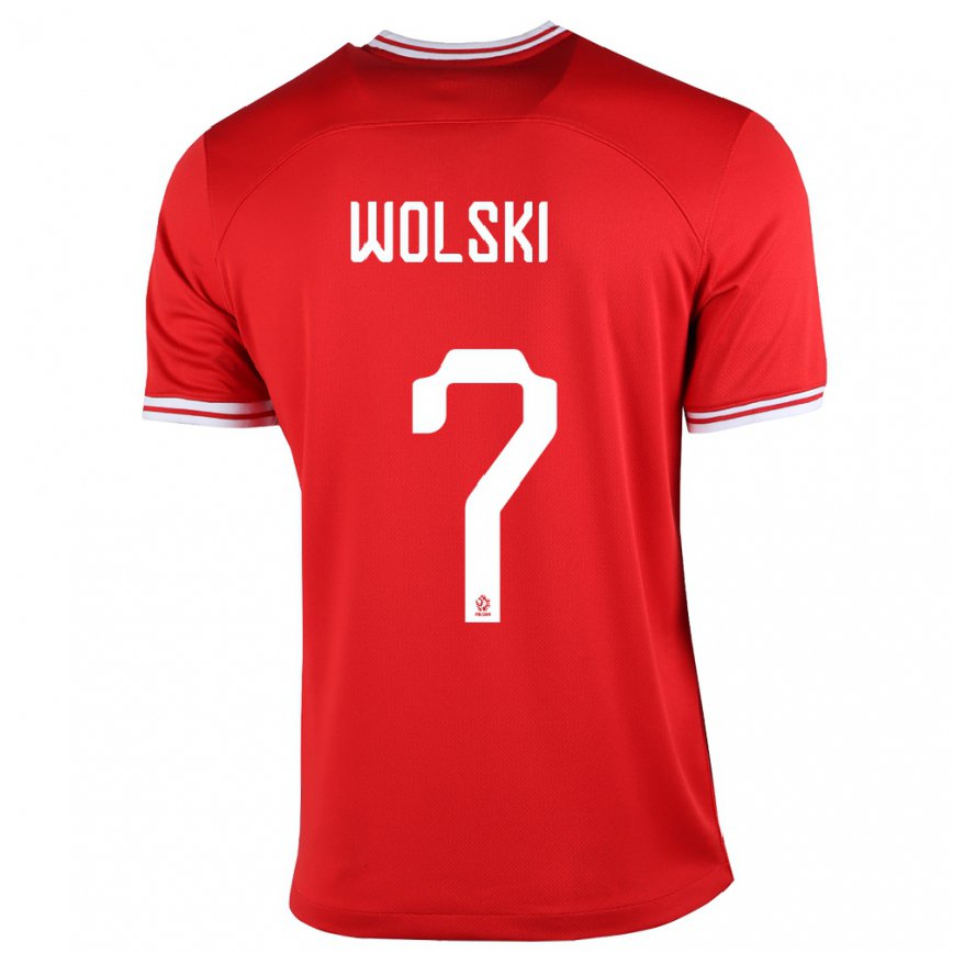Men Poland Filip Wolski #7 Red Away Jersey 2022/23 T-shirt