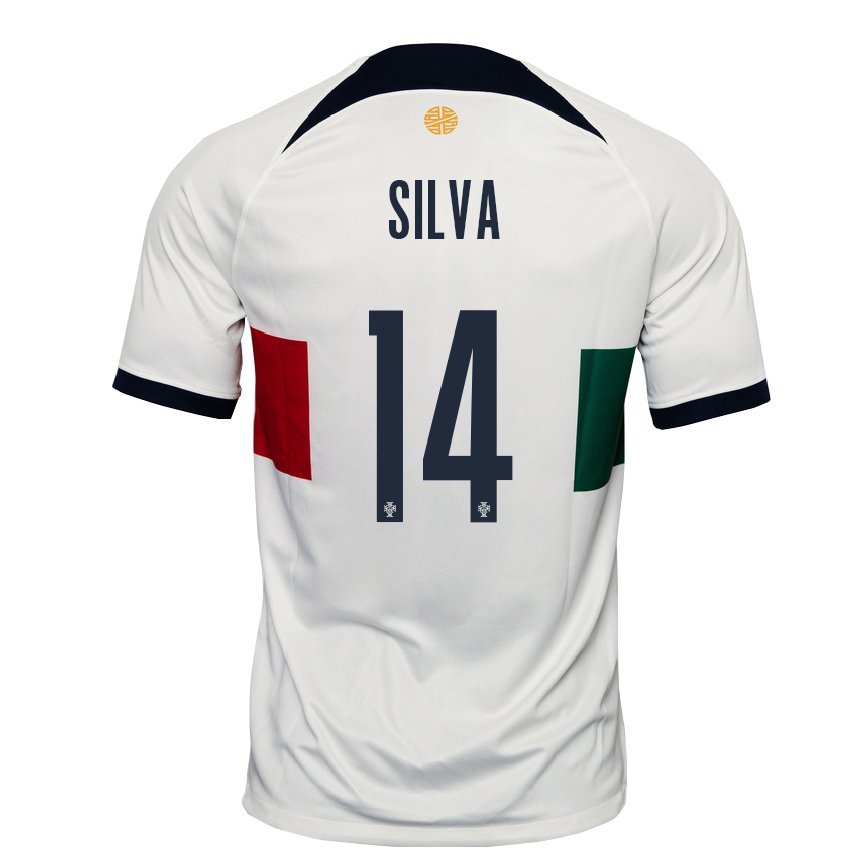 Men Portugal Dolores Silva #14 White Away Jersey 2022/23 T-shirt