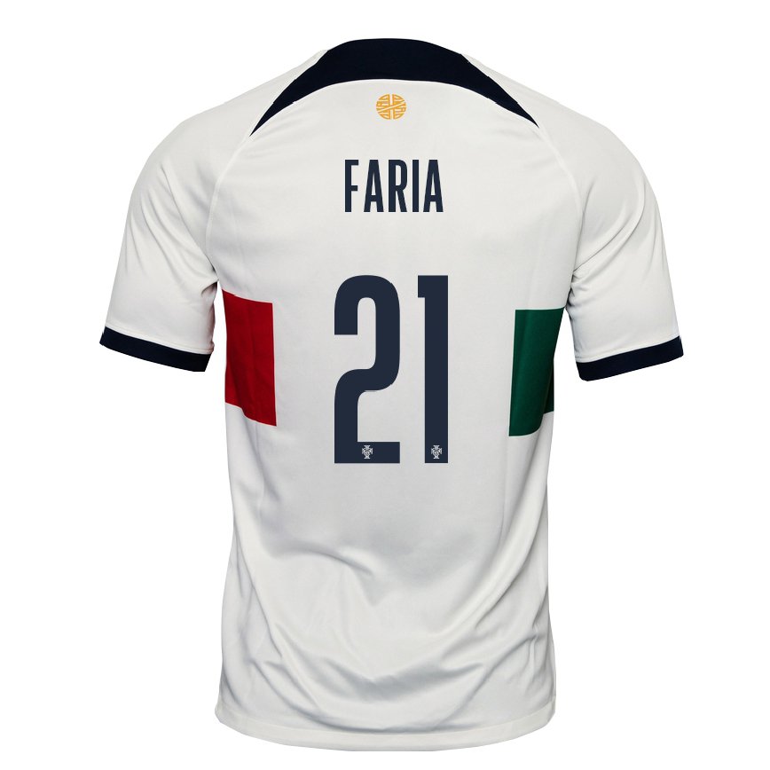 Men Portugal Andreia Faria #21 White Away Jersey 2022/23 T-shirt