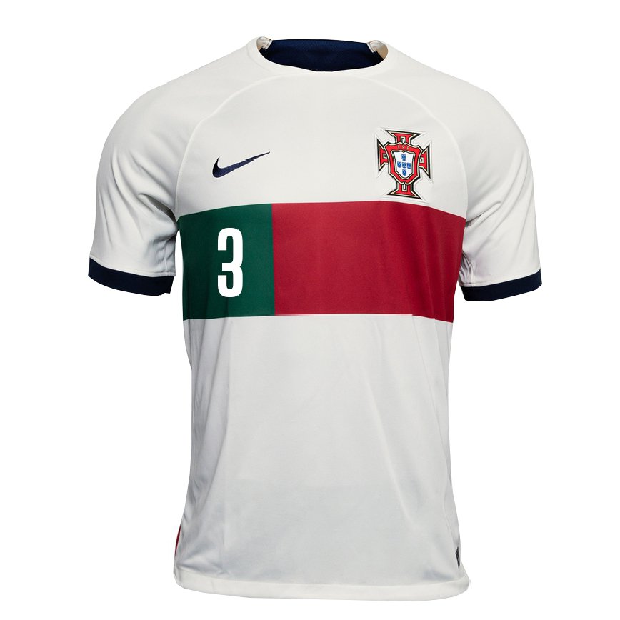 Men Portugal Goncalo Inacio #3 White Away Jersey 2022/23 T-shirt