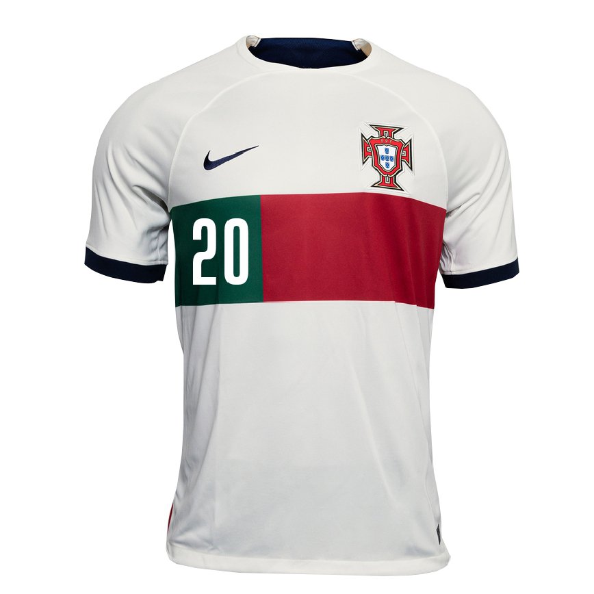 Men Portugal Fabio Silva #20 White Away Jersey 2022/23 T-shirt