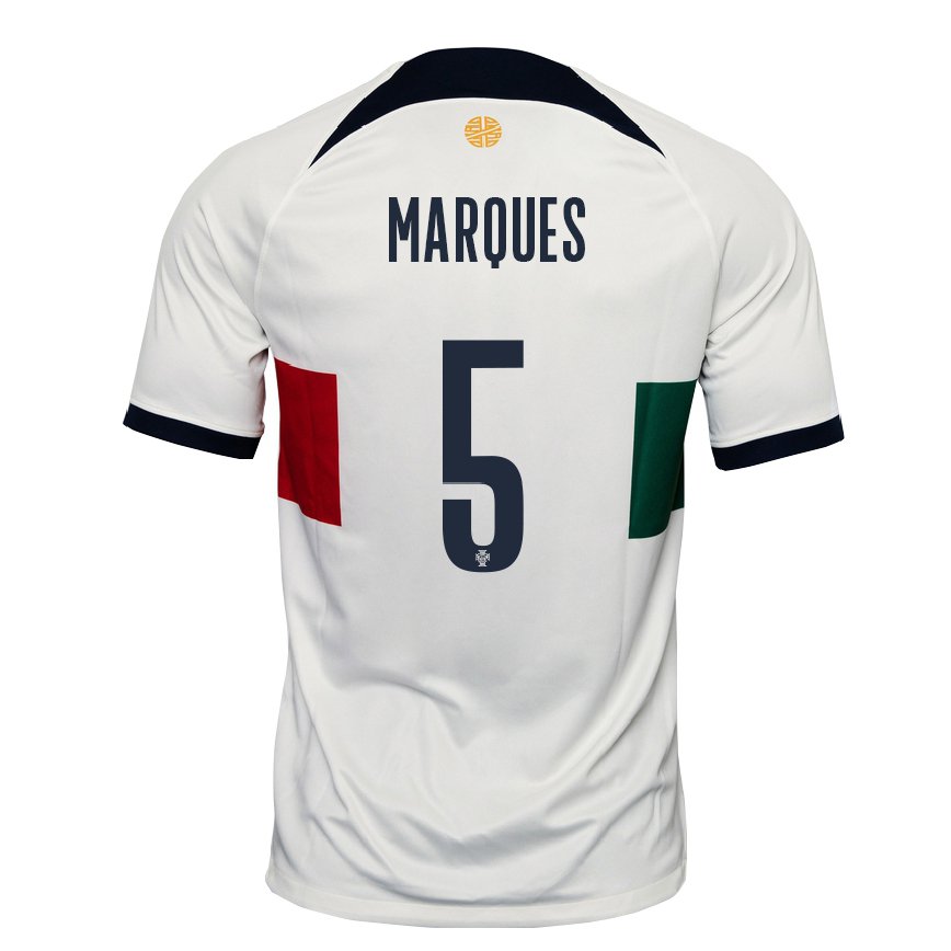 Men Portugal Martim Marques #5 White Away Jersey 2022/23 T-shirt