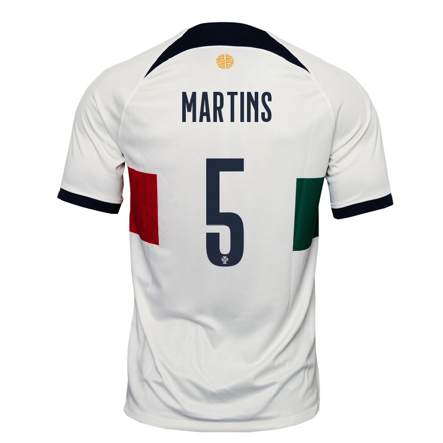 Men Portugal Leandro Martins #5 White Away Jersey 2022/23 T-shirt