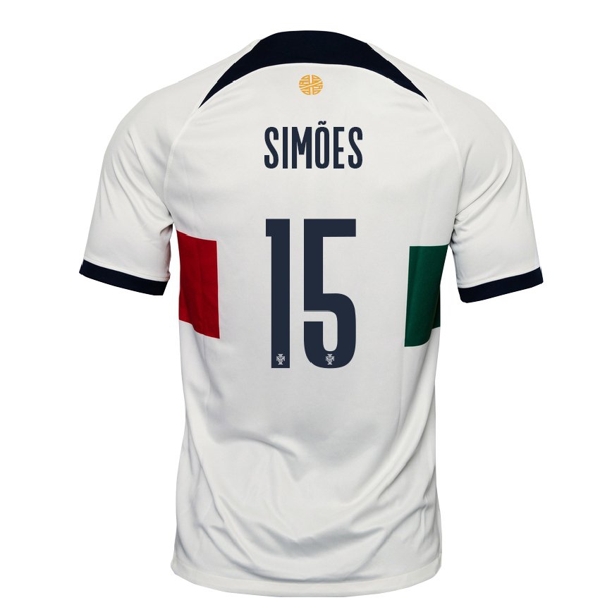 Men Portugal Joao Simoes #15 White Away Jersey 2022/23 T-shirt