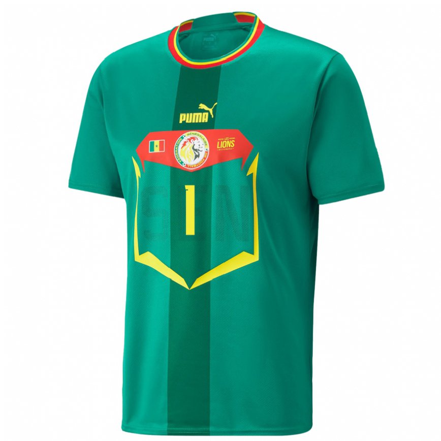 Men Senegal Cheikh Sarr #1 Green Away Jersey 2022/23 T-shirt