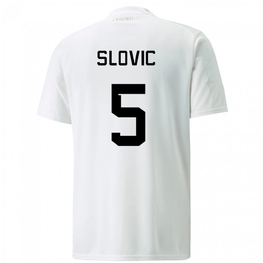 Men Serbia Violeta Slovic #5 White Away Jersey 2022/23 T-shirt