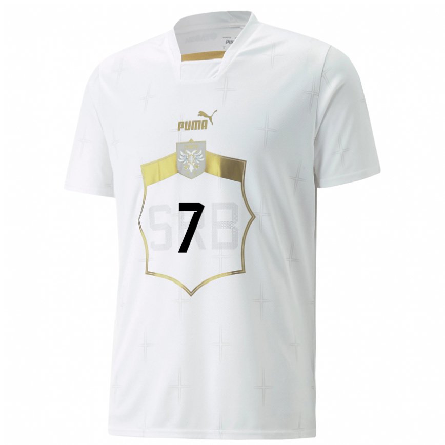 Men Serbia Milica Mijatovic #7 White Away Jersey 2022/23 T-shirt